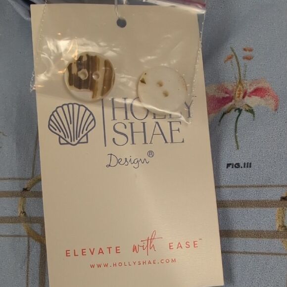 Holly Shae Designs Blue Botanical Standing Collar Tunic Blouse NWT - Picture 3 of 13